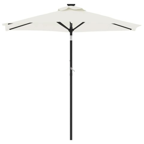 PARASOL OGRODOWY NA STALOWYM SŁUPKU BIAŁY 225X225X212CM