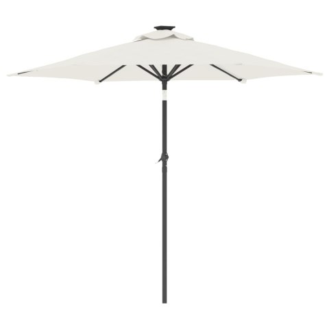 PARASOL OGRODOWY NA STALOWYM SŁUPKU BIAŁY 225X225X212CM