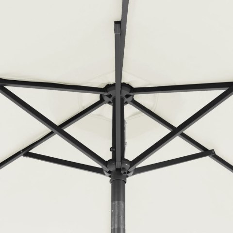 PARASOL OGRODOWY NA STALOWYM SŁUPKU BIAŁY 225X225X212CM