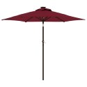 PARASOL OGRODOWY NA STALOWYM SŁUPKU BORDOWY 225X225X212CM