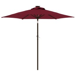 PARASOL OGRODOWY NA STALOWYM SŁUPKU BORDOWY 225X225X212CM