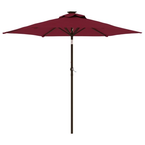 PARASOL OGRODOWY NA STALOWYM SŁUPKU BORDOWY 225X225X212CM