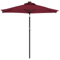 PARASOL OGRODOWY NA STALOWYM SŁUPKU BORDOWY 225X225X212CM
