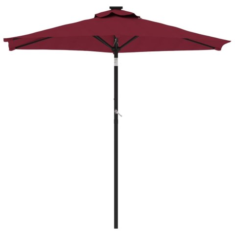 PARASOL OGRODOWY NA STALOWYM SŁUPKU BORDOWY 225X225X212CM