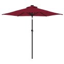 PARASOL OGRODOWY NA STALOWYM SŁUPKU BORDOWY 225X225X212CM