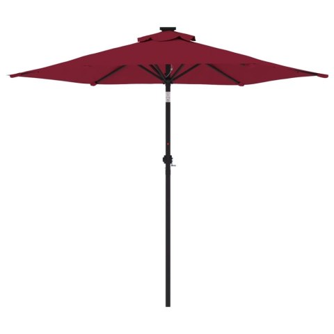 PARASOL OGRODOWY NA STALOWYM SŁUPKU BORDOWY 225X225X212CM