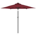 PARASOL OGRODOWY NA STALOWYM SŁUPKU BORDOWY 225X225X212CM