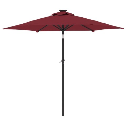 PARASOL OGRODOWY NA STALOWYM SŁUPKU BORDOWY 225X225X212CM