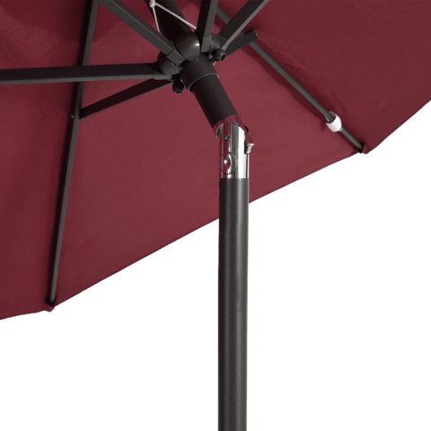 PARASOL OGRODOWY NA STALOWYM SŁUPKU BORDOWY 225X225X212CM