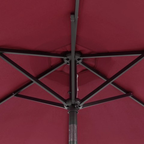 PARASOL OGRODOWY NA STALOWYM SŁUPKU BORDOWY 225X225X212CM