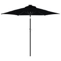 PARASOL OGRODOWY NA STALOWYM SŁUPKU CZARNY 225X225X212CM