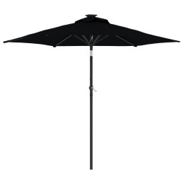 PARASOL OGRODOWY NA STALOWYM SŁUPKU CZARNY 225X225X212CM