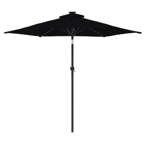 PARASOL OGRODOWY NA STALOWYM SŁUPKU CZARNY 225X225X212CM