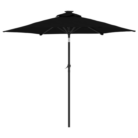 PARASOL OGRODOWY NA STALOWYM SŁUPKU CZARNY 225X225X212CM