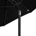 PARASOL OGRODOWY NA STALOWYM SŁUPKU CZARNY 225X225X212CM