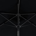 PARASOL OGRODOWY NA STALOWYM SŁUPKU CZARNY 225X225X212CM