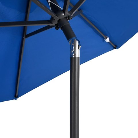PARASOL OGRODOWY NA STALOWYM SŁUPKU LAZUROWY 225X225X212CM