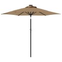 PARASOL OGRODOWY NA STALOWYM SŁUPKU TAUPE 225X225X212CM