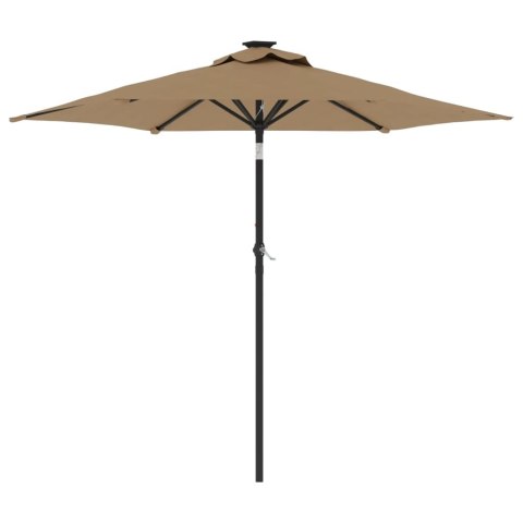 PARASOL OGRODOWY NA STALOWYM SŁUPKU TAUPE 225X225X212CM