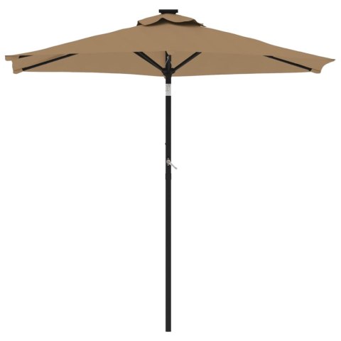PARASOL OGRODOWY NA STALOWYM SŁUPKU TAUPE 225X225X212CM