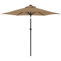 PARASOL OGRODOWY NA STALOWYM SŁUPKU TAUPE 225X225X212CM