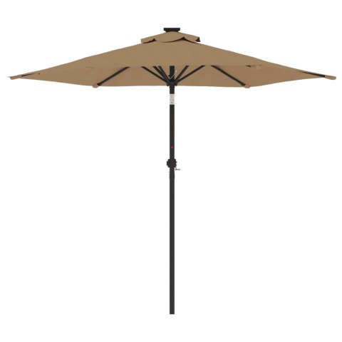 PARASOL OGRODOWY NA STALOWYM SŁUPKU TAUPE 225X225X212CM