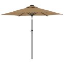 PARASOL OGRODOWY NA STALOWYM SŁUPKU TAUPE 225X225X212CM