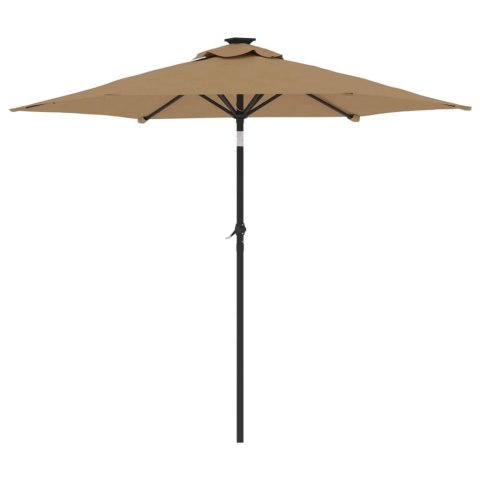 PARASOL OGRODOWY NA STALOWYM SŁUPKU TAUPE 225X225X212CM