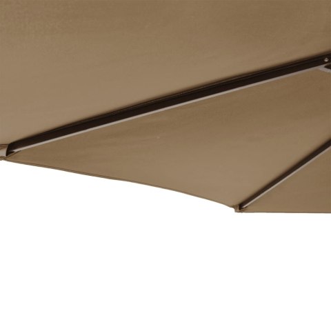 PARASOL OGRODOWY NA STALOWYM SŁUPKU TAUPE 225X225X212CM
