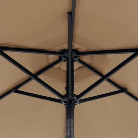 PARASOL OGRODOWY NA STALOWYM SŁUPKU TAUPE 225X225X212CM