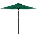 PARASOL OGRODOWY NA STALOWYM SŁUPKU ZIELONY 225X225X212CM