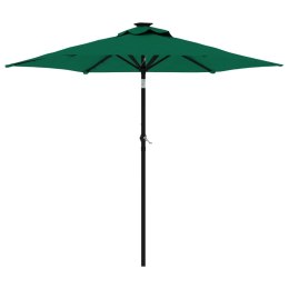 PARASOL OGRODOWY NA STALOWYM SŁUPKU ZIELONY 225X225X212CM