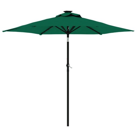 PARASOL OGRODOWY NA STALOWYM SŁUPKU ZIELONY 225X225X212CM