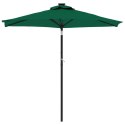 PARASOL OGRODOWY NA STALOWYM SŁUPKU ZIELONY 225X225X212CM