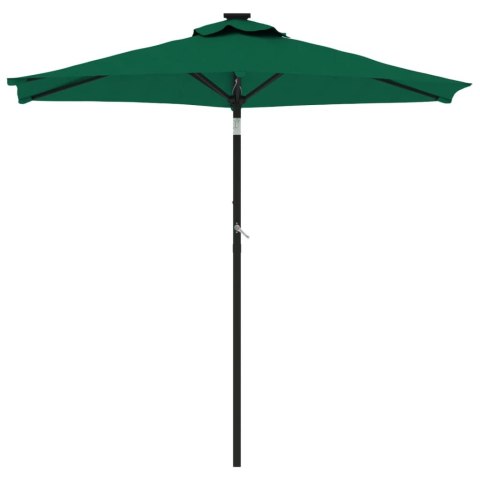 PARASOL OGRODOWY NA STALOWYM SŁUPKU ZIELONY 225X225X212CM