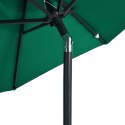 PARASOL OGRODOWY NA STALOWYM SŁUPKU ZIELONY 225X225X212CM