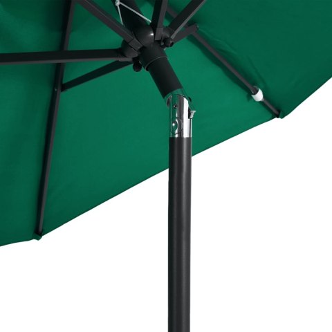 PARASOL OGRODOWY NA STALOWYM SŁUPKU ZIELONY 225X225X212CM