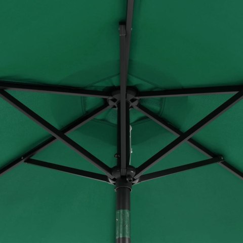 PARASOL OGRODOWY NA STALOWYM SŁUPKU ZIELONY 225X225X212CM