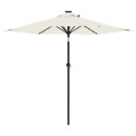 PARASOL OGRODOWY Z LED STALOWY SŁUPEK BIAŁY 225X225X212CM