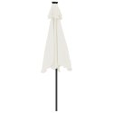 PARASOL OGRODOWY Z LED STALOWY SŁUPEK BIAŁY 225X225X212CM