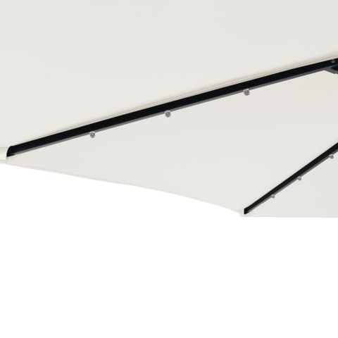 PARASOL OGRODOWY Z LED STALOWY SŁUPEK BIAŁY 225X225X212CM