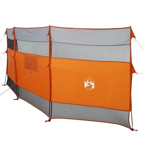 CAMPING WINDBREAK SZARY I POMARAŃCZOWY 510X153CM WODOODPORNY