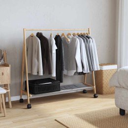 WIESZAK NA UBRANIA Z PÓŁKAMI I KÓŁKAMI 106X34X106,5CM