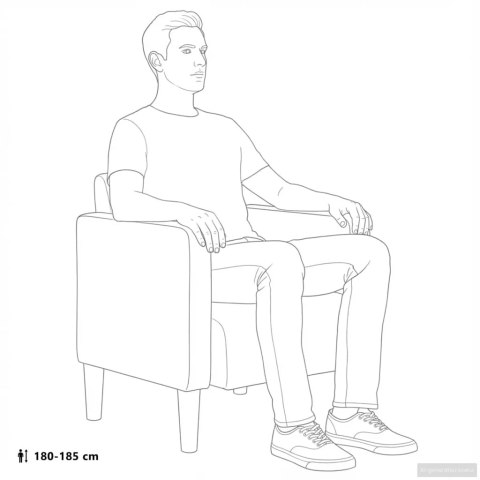 SOFA FOTEL Z PODŁOKIETNIKAMI JASNOSZARY 54CM TKANINA KORDOWA