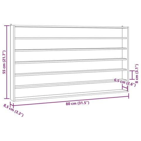 DREWNIANA GABLOTA KOLEKCJONERSKA Z 6 PÓŁKAMI 80X8,5X55CM