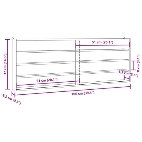 DREWNIANA GABLOTA KOLEKCJONERSKA Z DRZWIAMI 100X8,5X37CM