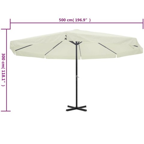 PARASOL Z ALUMINIUM 500CM BIAŁY