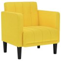 SOFA FOTEL Z PODŁOKIETNIKAMI JASNOŻÓŁTY 53CM TKANINA