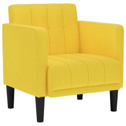 SOFA FOTEL Z PODŁOKIETNIKAMI JASNOŻÓŁTY 53CM TKANINA