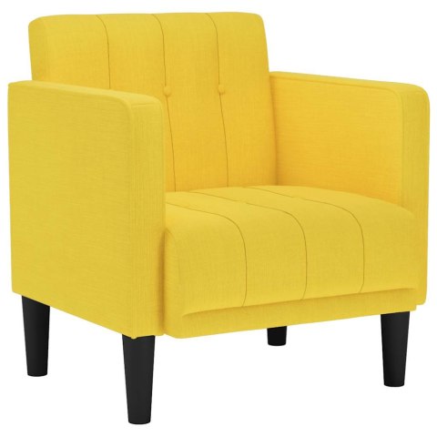 SOFA FOTEL Z PODŁOKIETNIKAMI JASNOŻÓŁTY 53CM TKANINA